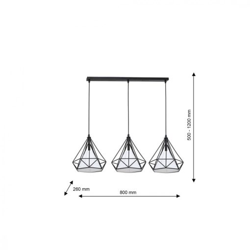 Pendant lamp TRIANGOLO 3xE27