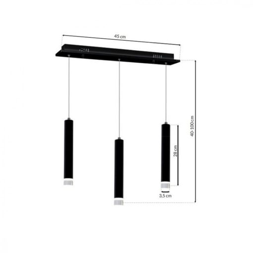 Pendant lamp CARBON 3X5W LED