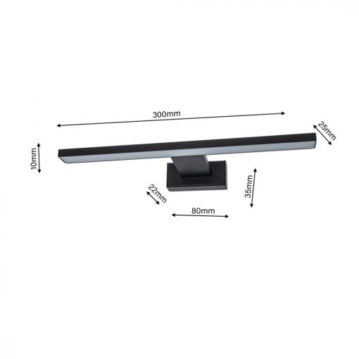 Wall lamp SHINE BLACK 30cm 7W LED