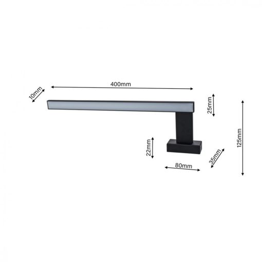 Wall lamp SHINE BLACK 45cm 11W LED