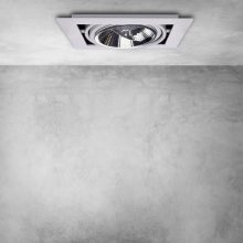 Flush-mounted luminaire Plaza 1xGU10 AR111 Biała