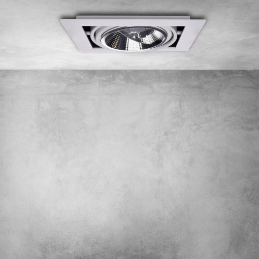 Flush-mounted luminaire Plaza 1xGU10 AR111 Biała
