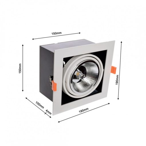 Flush-mounted luminaire Plaza 1xGU10 AR111 Biała