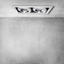 Flush-mounted luminaire Plaza 2xGU10 AR111 Biała