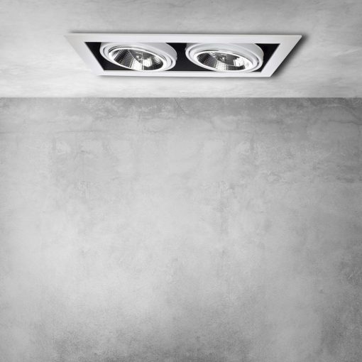Flush-mounted luminaire Plaza 2xGU10 AR111 Biała