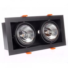 Flush-mounted luminaire Plaza 2xGU10 AR111 BLACK