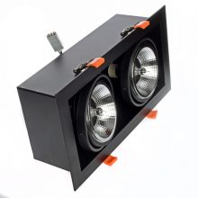Flush-mounted luminaire Plaza 2xGU10 AR111 BLACK
