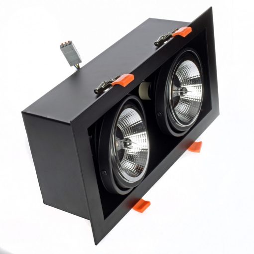 Flush-mounted luminaire Plaza 2xGU10 AR111 BLACK