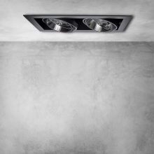 Flush-mounted luminaire Plaza 2xGU10 AR111 BLACK