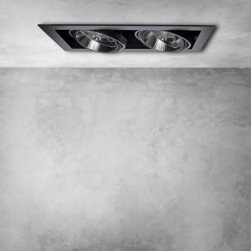Flush-mounted luminaire Plaza 2xGU10 AR111 BLACK