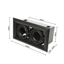 FLUSH-MOUNTED LAMP  BLOCCO BLACK 2x7W GU10 LED