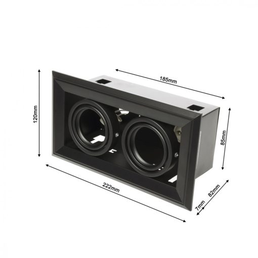 FLUSH-MOUNTED LAMP  BLOCCO BLACK 2x7W GU10 LED