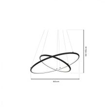 Pendant lamp ORION BLACK 53W LED