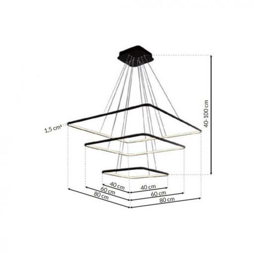 Pendant lamp NIX BLACK 117W LED