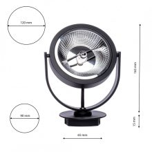 Flush-mounted luminaire Lugar BLACK 1xAR111 GU10