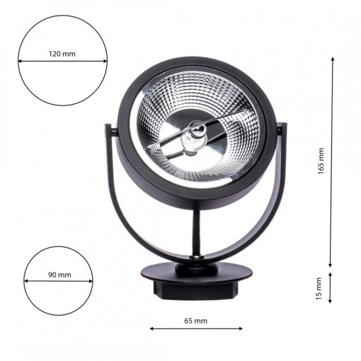 Flush-mounted luminaire Lugar BLACK 1xAR111 GU10