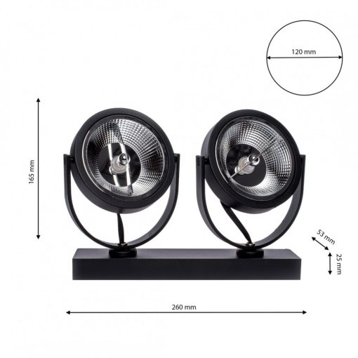 Oprawa natynkowa Lugar BLACK 2xAR111 GU10