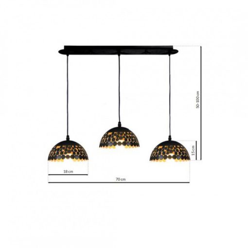 Pendant lamp LISA BLACK 3xE27