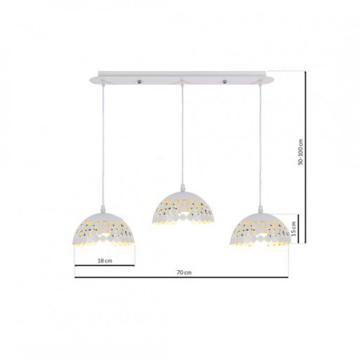Pendant lamp LISA WHITE 3xE27