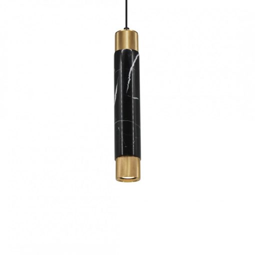 Pendant lamp MARBLE BLACK/GOLD 1xGU10