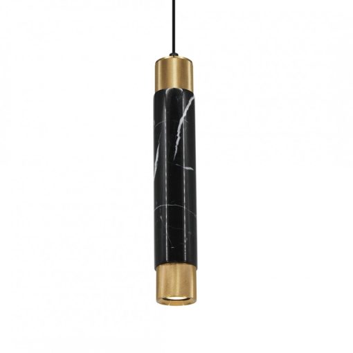 Pendant lamp MARBLE BLACK/GOLD 1xGU10