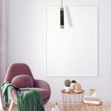 Pendant lamp MARBLE BLACK/GOLD 1xGU10