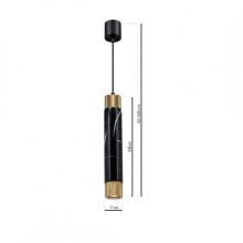 Pendant lamp MARBLE BLACK/GOLD 1xGU10