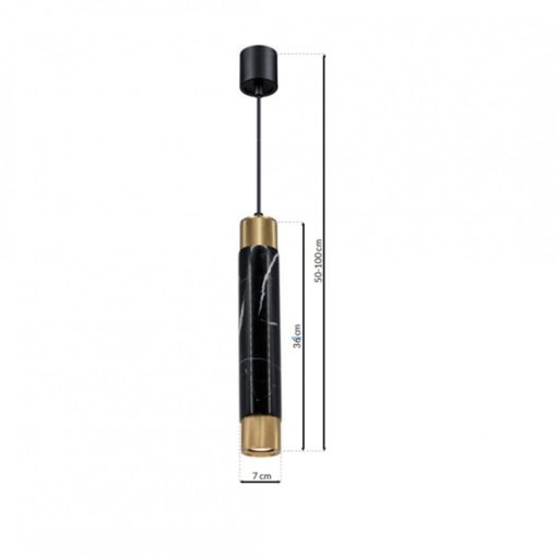 Pendant lamp MARBLE BLACK/GOLD 1xGU10