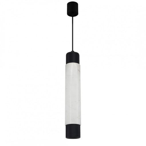 Pendant lamp MARBLE WHITE/BLACK 1xGU10