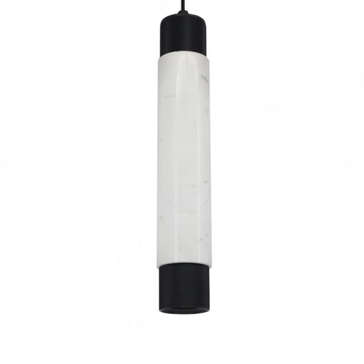 Pendant lamp MARBLE WHITE/BLACK 1xGU10