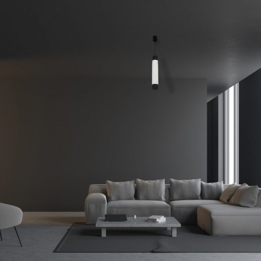 Pendant lamp MARBLE WHITE/BLACK 1xGU10