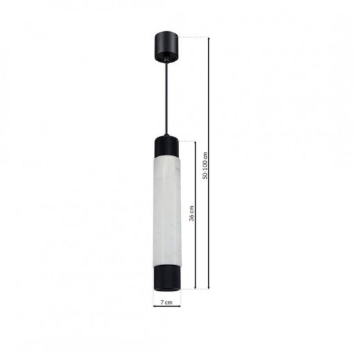Pendant lamp MARBLE WHITE/BLACK 1xGU10