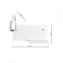 Lampa nocna z półką SHELF WHITE LED 4W+5W+2W