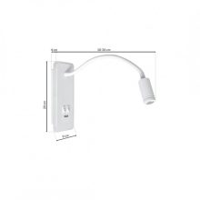 Bedside lamp BASE 8W+2W WHITE