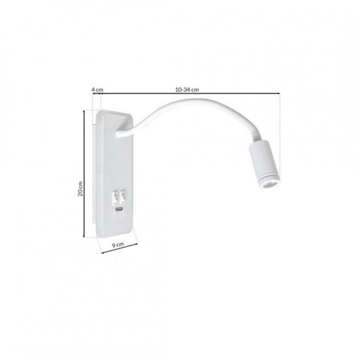 Bedside lamp BASE 8W+2W WHITE
