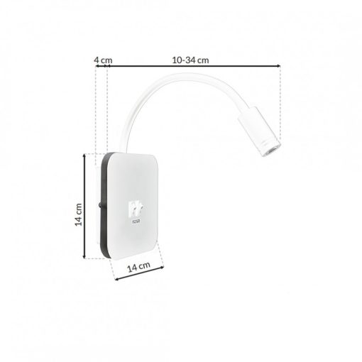 Bedside lamp BASE 8W+2W WHITE