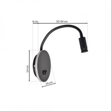 Bedside lamp BASE 8W+2W BLACK