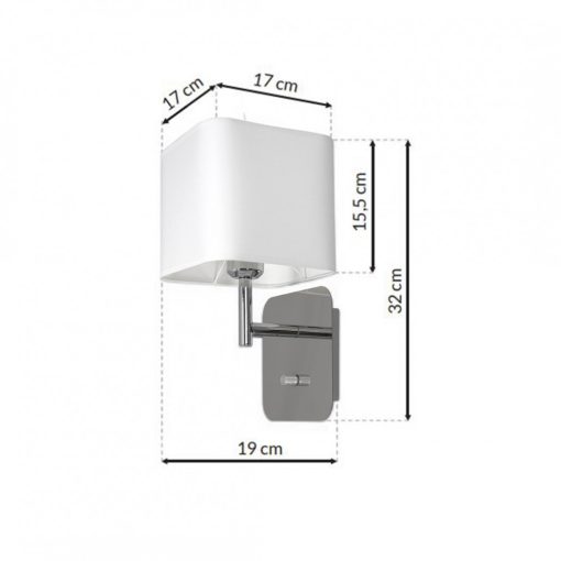 Wall lamp NAPOLI WHITE/CHROME 1xE27