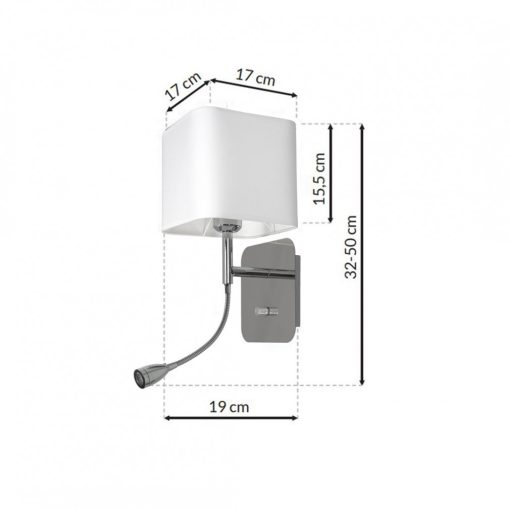 Wall lamp NAPOLI WHITE/CHROME 1xE27 + 1W LED