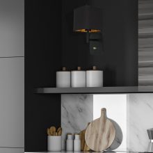 Wall lamp NAPOLI BLACK/GOLD 1xE27