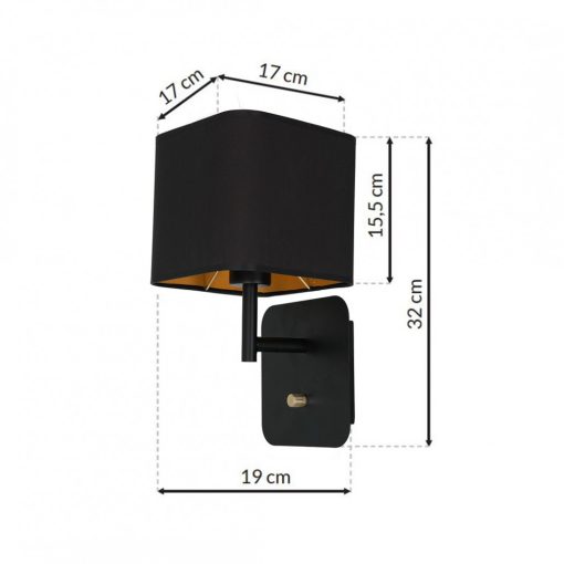 Wall lamp NAPOLI BLACK/GOLD 1xE27