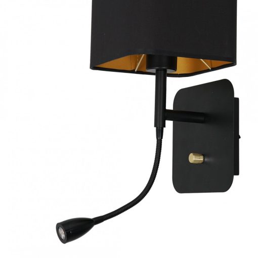Wall lamp NAPOLI BLACK/GOLD 1xE27 + 1W LED