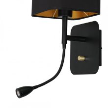 Wall lamp NAPOLI BLACK/GOLD 1xE27 + 1W LED