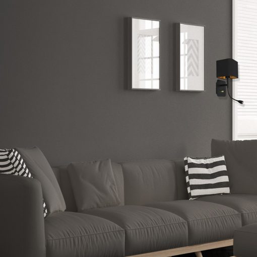 Wall lamp NAPOLI BLACK/GOLD 1xE27 + 1W LED