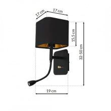 Wall lamp NAPOLI BLACK/GOLD 1xE27 + 1W LED