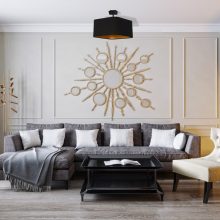 Ceiling lamp NAPOLI BLACK/GOLD 1xE27