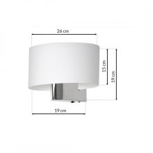Wall lamp CASINO WHITE/CHROME 1xE27