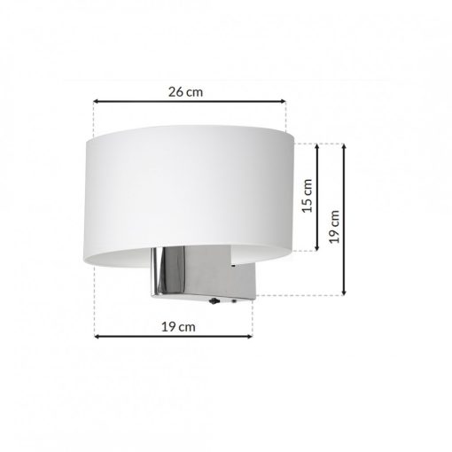 Wall lamp CASINO WHITE/CHROME 1xE27