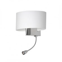 Wall lamp CASINO WHITE/CHROME 1xE27 + 1W LED