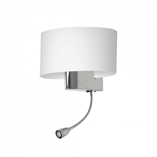 Wall lamp CASINO WHITE/CHROME 1xE27 + 1W LED